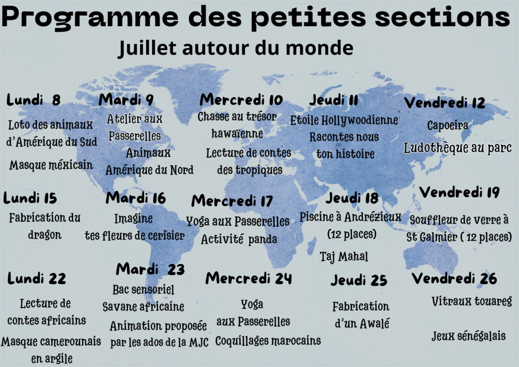 Prog petite section juillet 2024