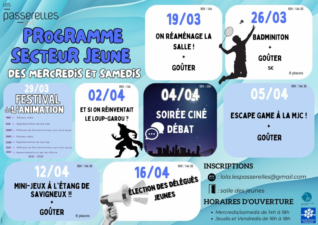 programme secteur jeunes Mars Avril 2025jpg