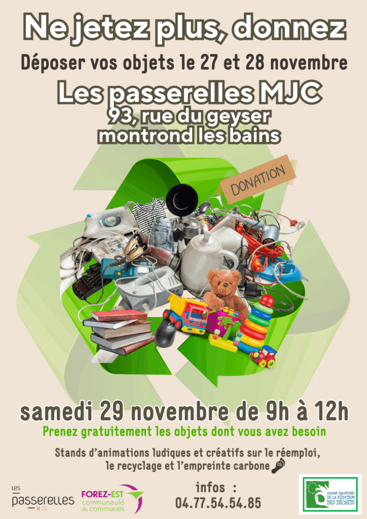 Affiche MJC Ne jetez plus Donnez 2025